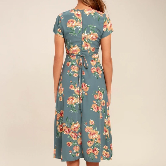 Best Day of My Life Dusty Sage Floral Midi Dress - Picture 3 of 4